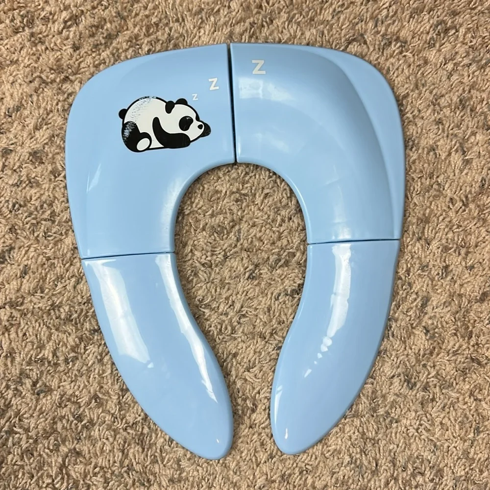 Travel Toddler Toilet Seat - Panda Bear, Blue